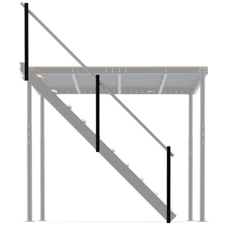Railing for side ladder