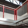 Slat railing with plate extension