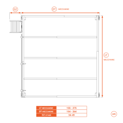 Mezzanine TS 8 blanc avec...