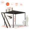 Loft bed with lateral stairs TS 8