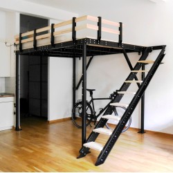 Loft bed with lateral...