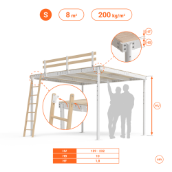 Mezzanine TS 8 blanc avec...