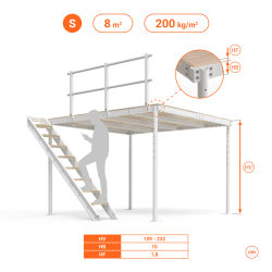 Mezzanine TS 8 blanc avec...