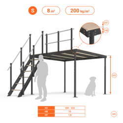 Lagerbühne TS 8 schwarz mit...
