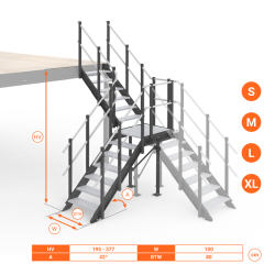 Standard stairs with landing